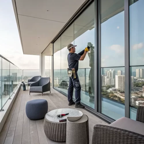 Instalador de Vidraçaria em Cena de Luxo